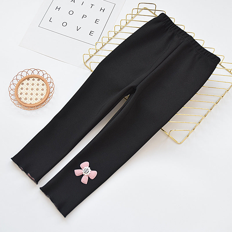 Baby leggings with thickened fleece