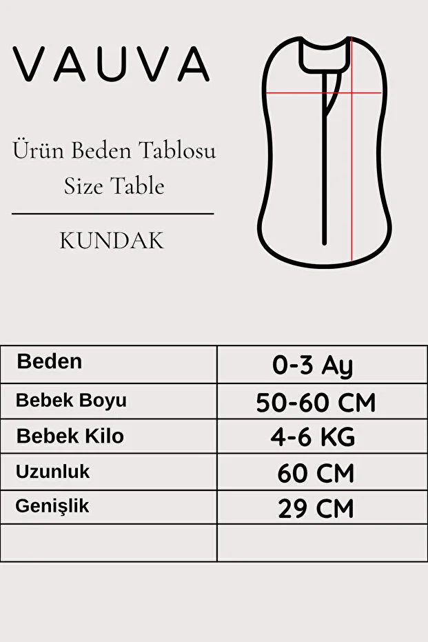 VAUVA Yenidoğan Şapkalı Kundak — Çift Taraf Fermuarlı %100 Pamuk